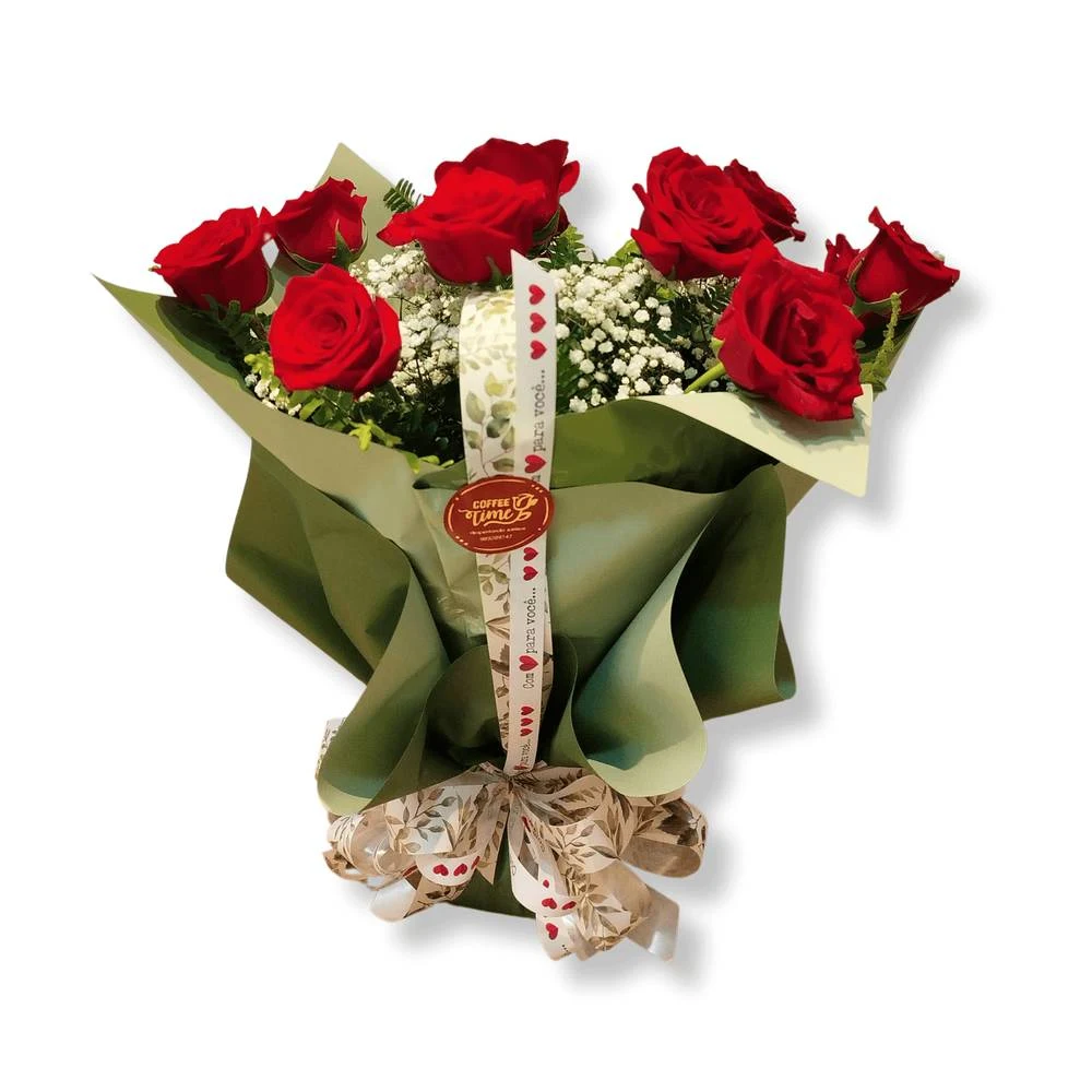 Buquê Apaixonante de Rosas Vermelhas