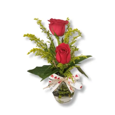 Mini Arranjo Amor em Duas Rosas