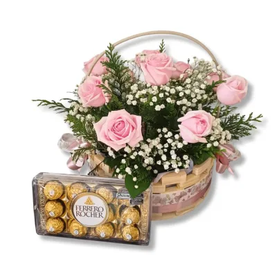 Cesta Doçura Rosa
