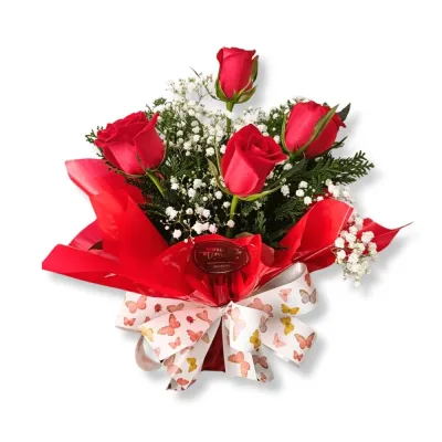 Mini Arranjo de Rosas Vermelhas
