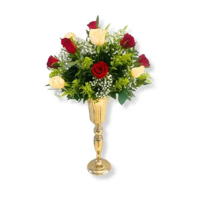 Arranjo Duo Rosas Elegância (Peça do Cliente)