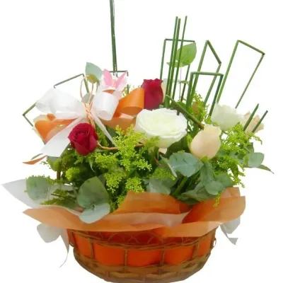 Cesta com 15 Rosas