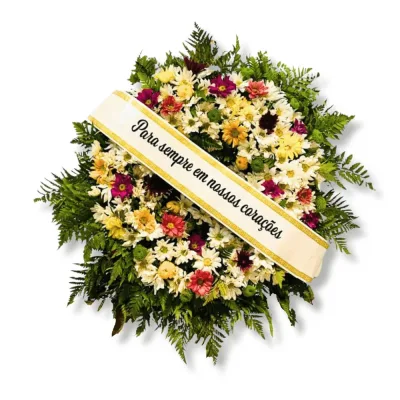 Coroa de Flores “Para Sempre em Nossos Corações”