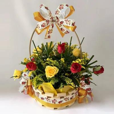 Cesta com 20 Rosas